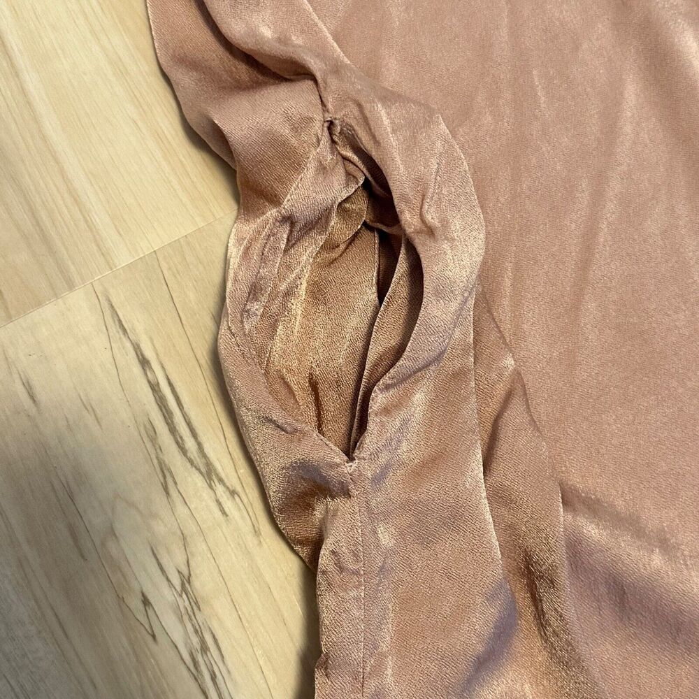 LA CAUSA Wide Leg Jumpsuit Slip Dress Style‎ Tan M Viscose Rayon - Picture 4 of 10
